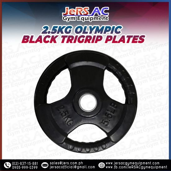 Picture of 2.5kg Olympic Black Tri-grip Plates (PAIR)