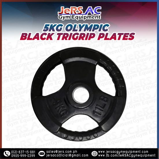 Picture of 5kg Olympic Black Tri-grip Plates (PAIR)