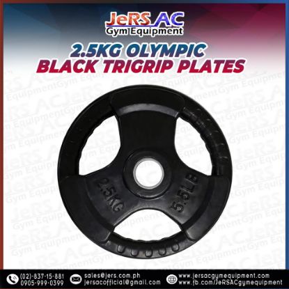 Picture of 2.5kg Olympic Black Tri-grip Plates (PAIR)