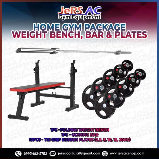 Picture of Weight Bench, Bar & Plates